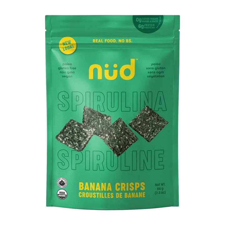 nud fud Inc. – wholesale Snack bar – Spirulina Banana Crisps
