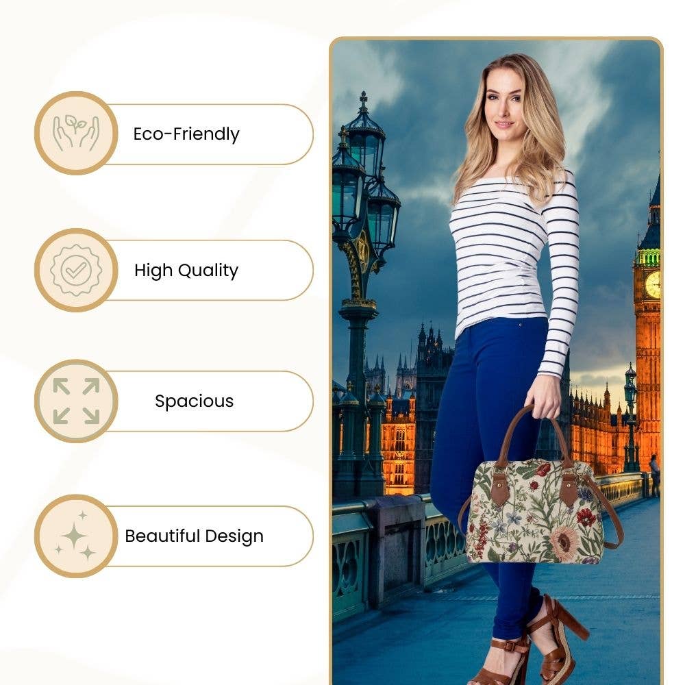 SignareArt - Wholesale Top Handle Bag - Women's - CONV-MGD | Morning Garden Convertible Top Handle Purse Handbag5