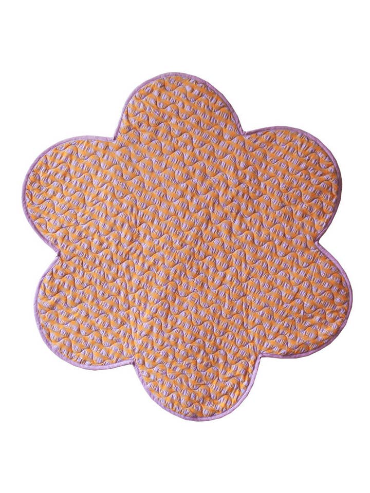 Kumquat Bloom Seersucker Playmat for wholesale by Mosey Me