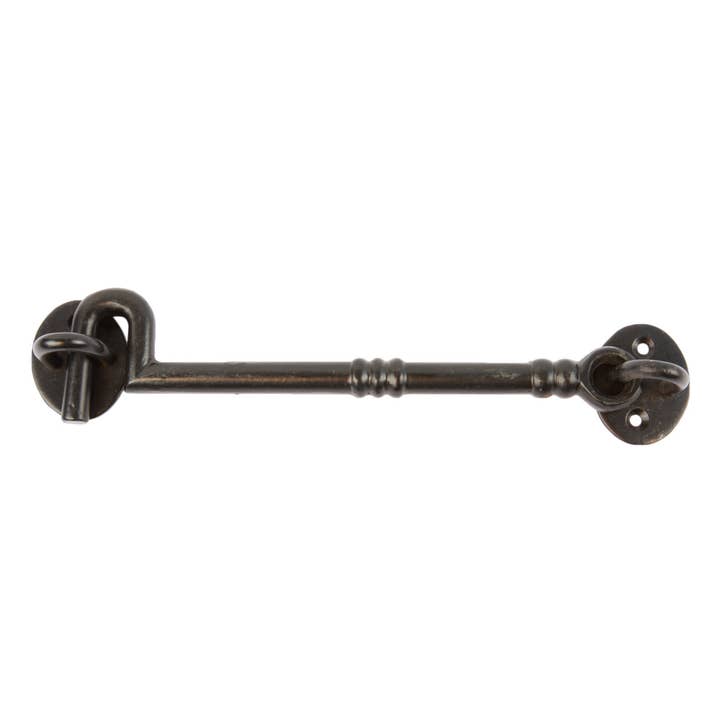 225mm Black Ornate Cabin Hook and Eye - By Hammer & Tongs for wholesale by Rinkit Ltd