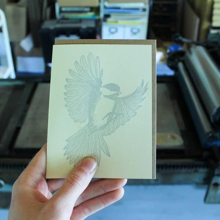 Ratbee Press - Venta al por mayor Tarjetas de felicitación - Tarjeta de Chickadee3