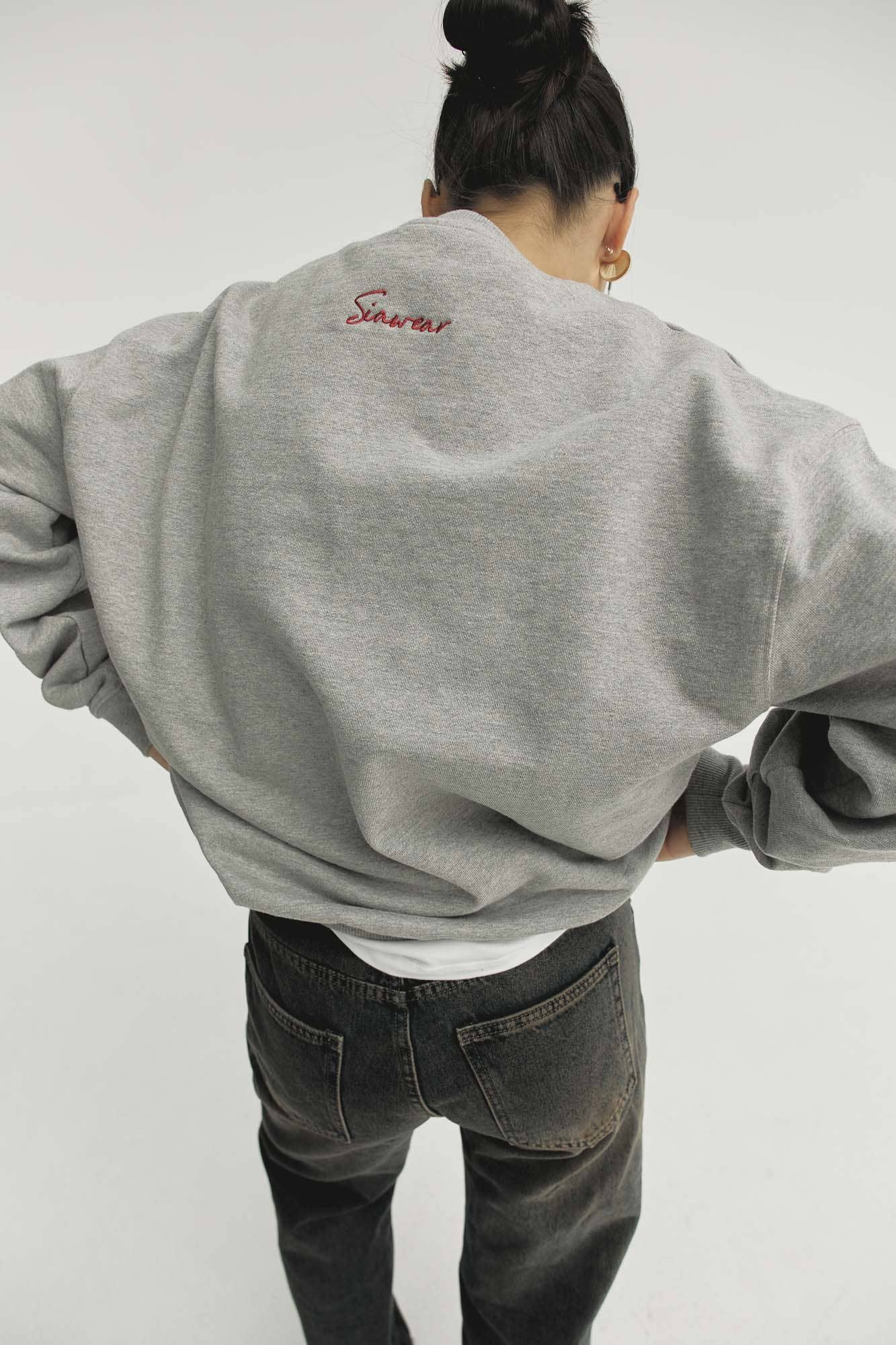 SIAWEAR - Wholesale Sweatshirt - Women's - Sweatshirt Oversize GREY 100% Premium Organic Cotton7