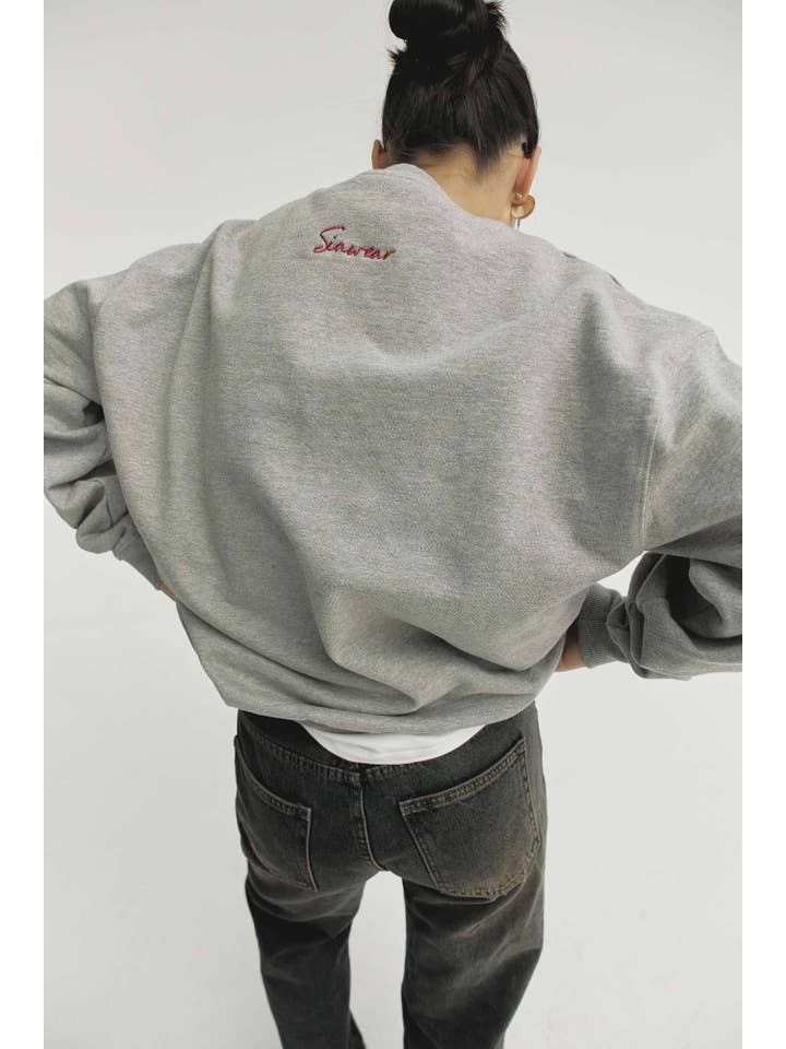 SIAWEAR - Wholesale Sweatshirt - Women's - Sweatshirt Oversize GREY 100% Premium Organic Cotton7