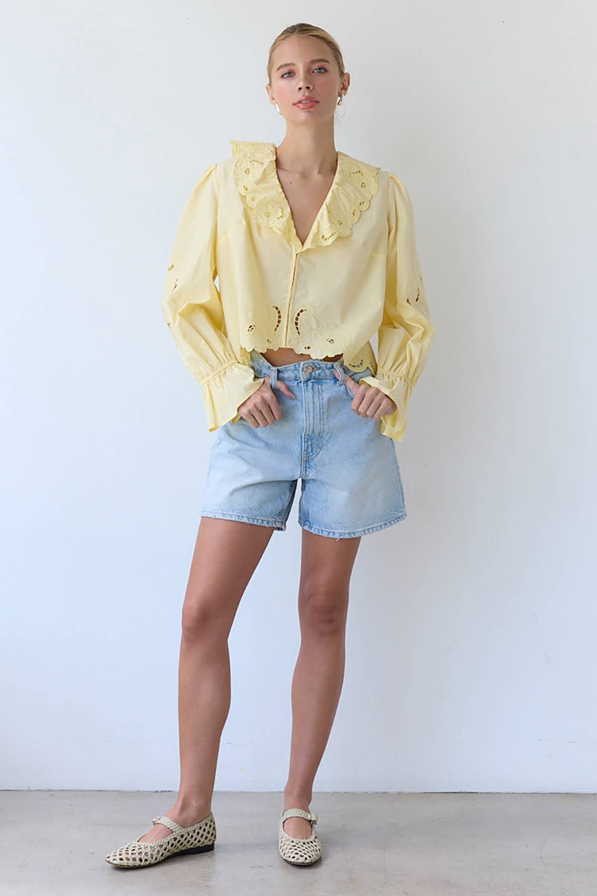 RAISONNEL - Vente Chemisier – femme - Blouse à volants brodée - RT10390