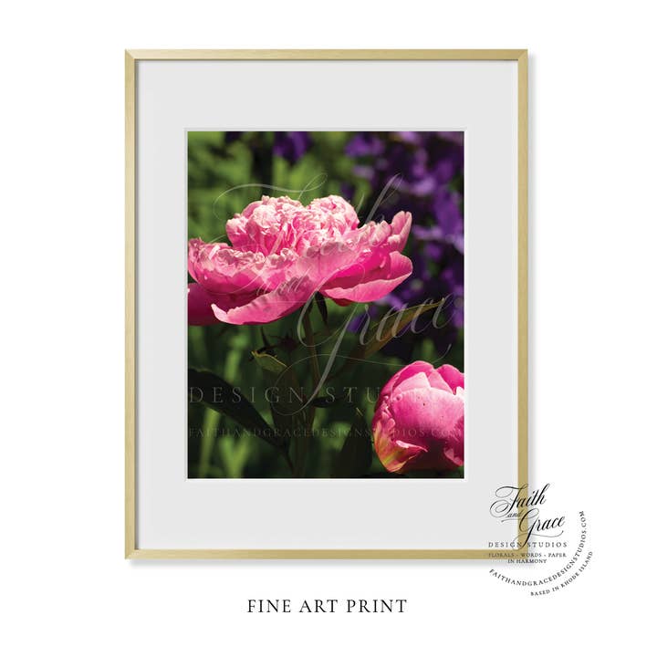 Impression d'art floral "Pivoine rose II" pour la vente par Faith and Grace Design Studios