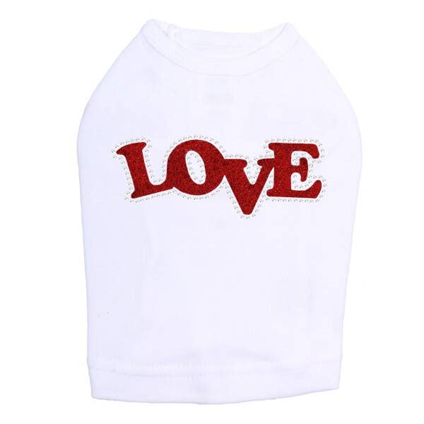 Dog in the Closet - Wholesale Pet Shirt - Dog - Love Red Glitter Dog Tank1