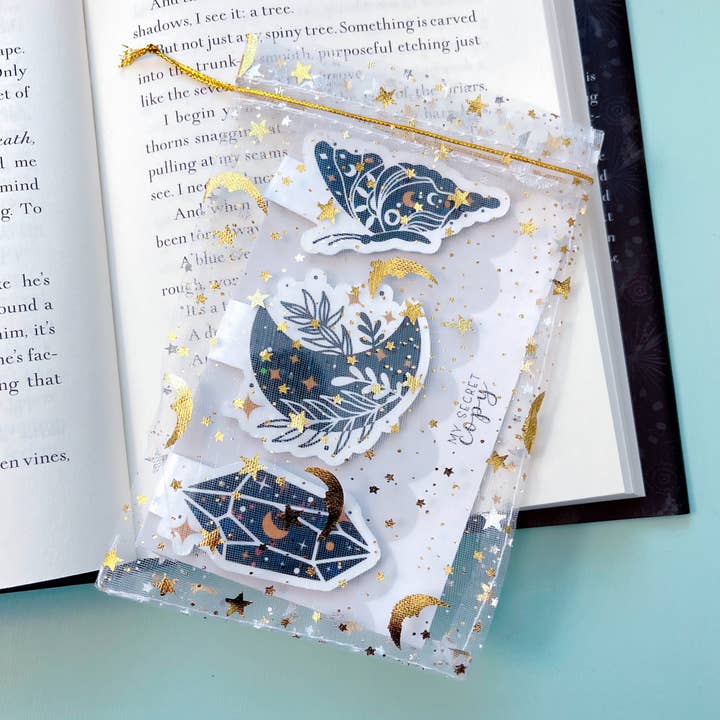 Crystal Moon Butterfly 3 stykke magnetisk bogmærke sæt bundt for engroshandel hos My Secret Copy