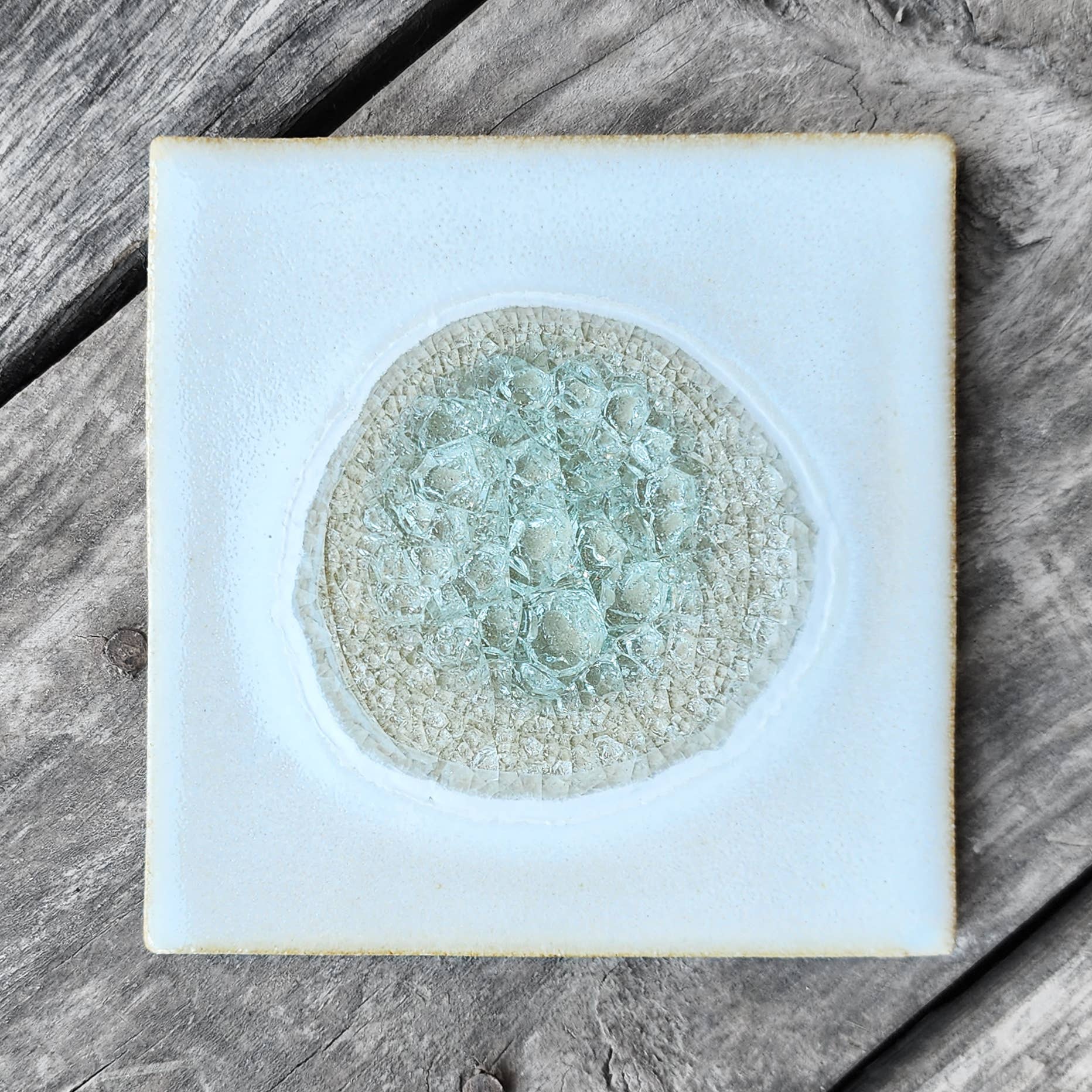 Dock 6 Pottery - Vente Sous-verre - Sous-verre Geode Crackle, individuel, 4 « x 4", verre fondu32
