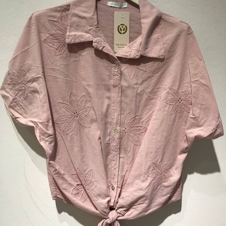 Only Yuan - Wholesale Button Down Shirt - Women's - ref 2351 blouse with knot4
