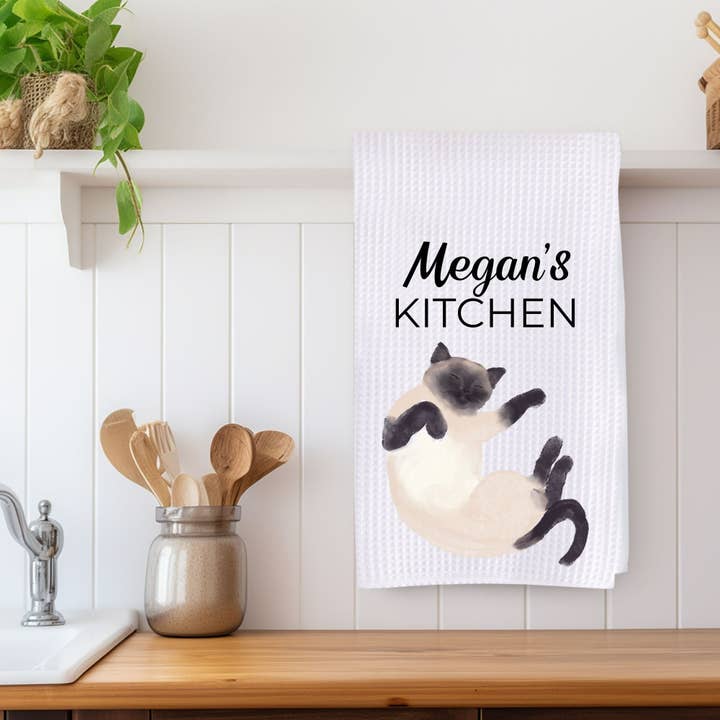 Torchon de cuisine Chat siamois pour la vente par MerikaArt
