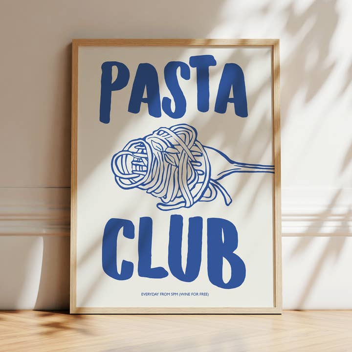 Pasta Club Poster for wholesale by Seven Icons Store