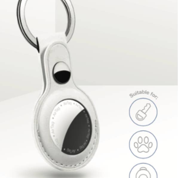 Hvidt læder - AirTag Case for engroshandel hos PhunkeeTree