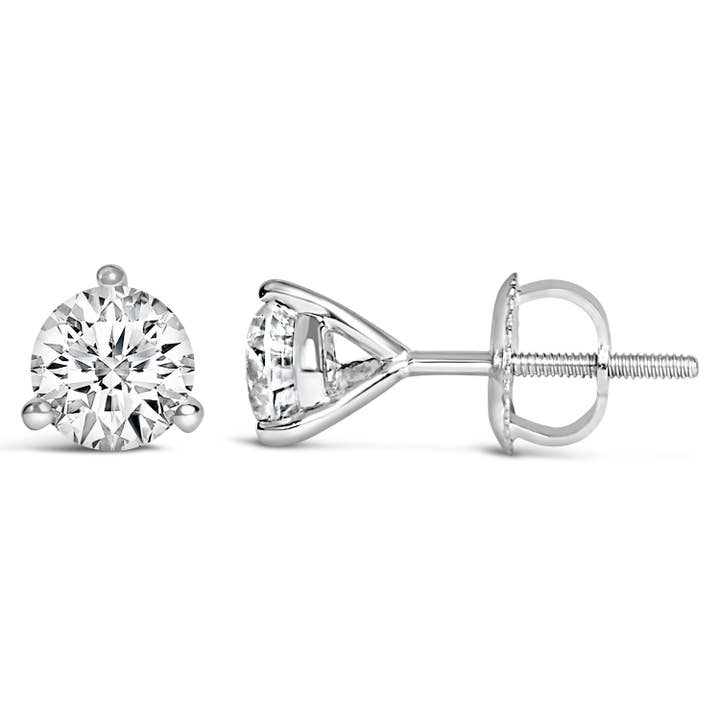 Infinite Jewels - Wholesale Stud/Post Earrings - 14K Gold 1.0 Cttw Solitaire Lab Grown Diamond Stud Earrings2