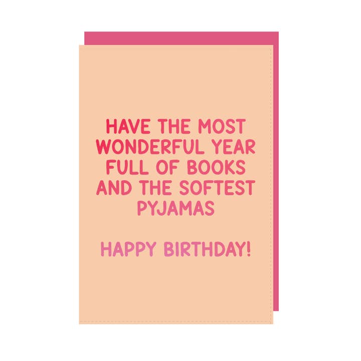 Have the Most Wonderful Year Full of Books Greeting Card for wholesale by Fluffmallow (Custom duties for USA are pre-paid by us)