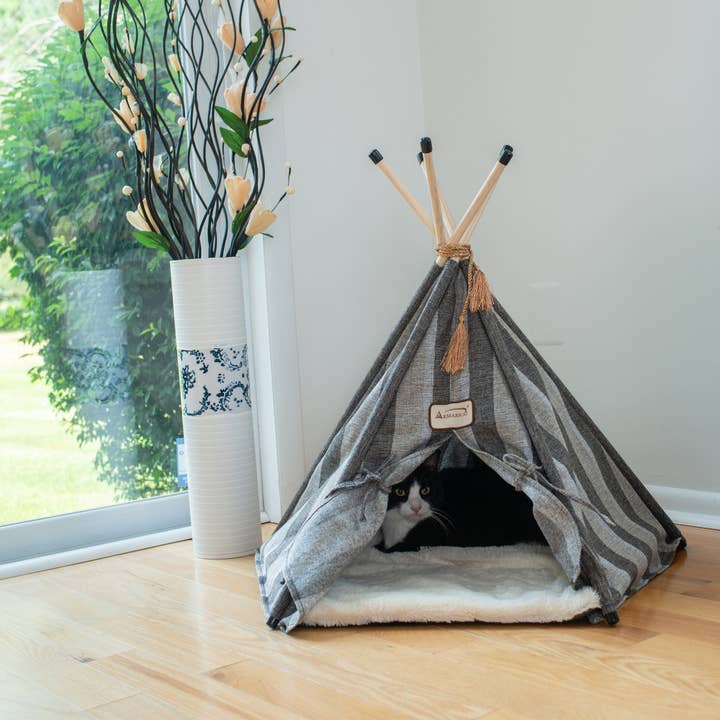 Armarkat - Wholesale Pet Bed - Cat - Armarkat Teepee Style Cat Bed with Striped Pattern1