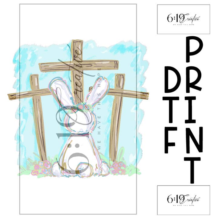 Impresión DTF de Bunny Crosses para venta al por mayor de 6:19 Creative