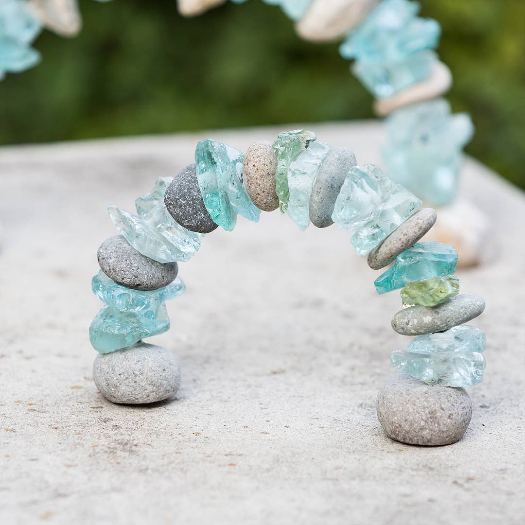 Garden Age Supply - Wholesale Decorative Tabletop Object - Stone & Glass Arch2