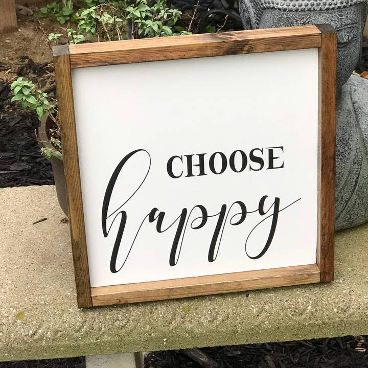 Choose Happy Wood Sign for wholesale by Gray Barn Creations
