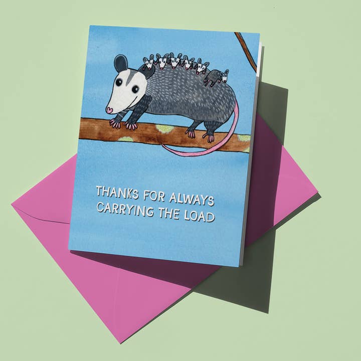 Over the Mewn - Wholesale Mother's Day Card - 'Mama Opossum' Mother's Day Card