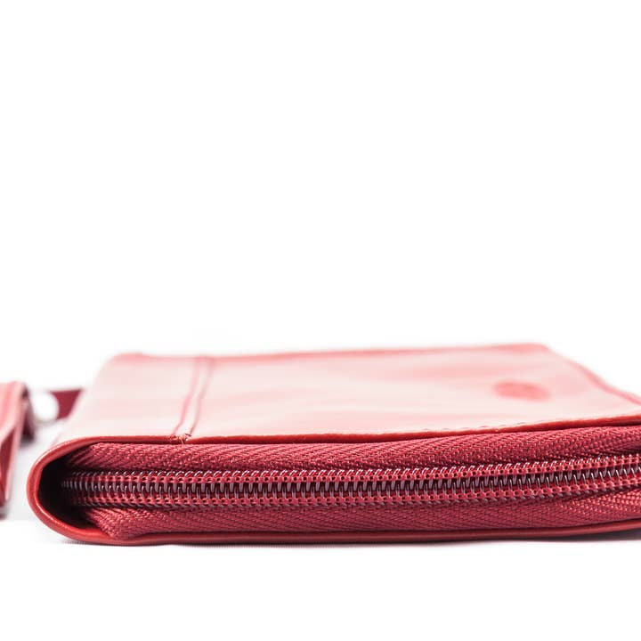 Big Skinny Wallets - Vendita all'ingrosso Portafogli - Donna - Portafoglio Clutch Panther in Pelle - Rosso2