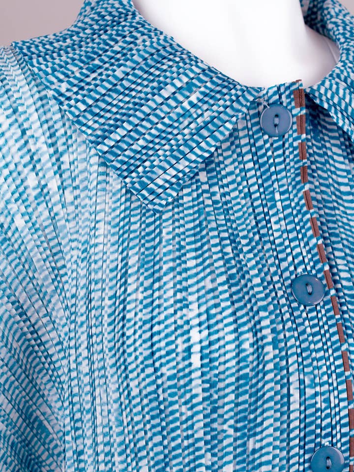 Chambray Eden Crystal Pleats Shirt Dress for wholesale on Faire6