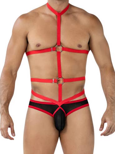 R4VAGE af C4M Red Daring Harness Halter (Rød / Sort) for engroshandel hos CUT4MEN