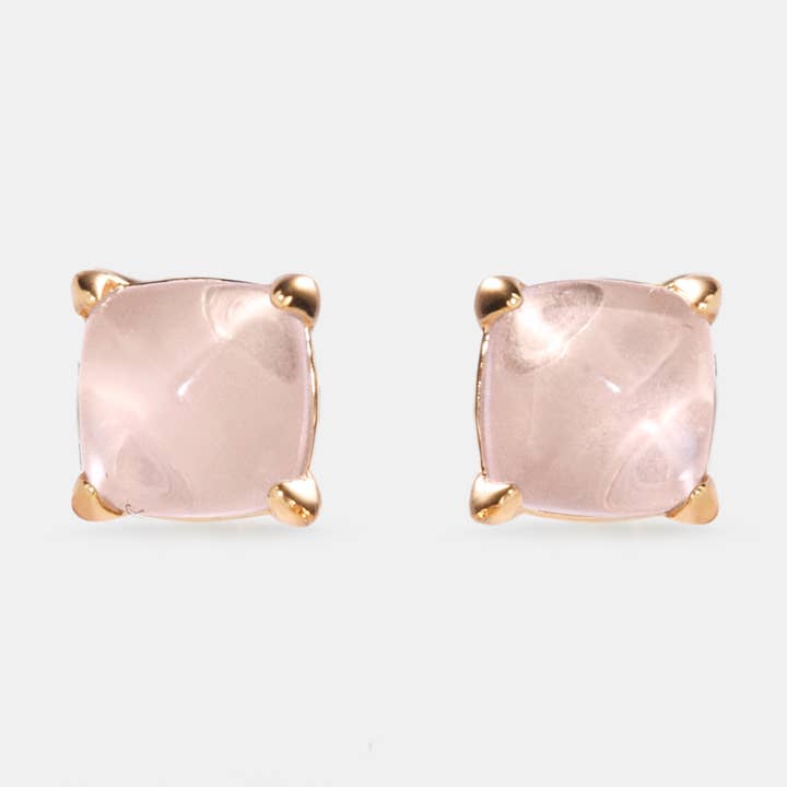 Små rosa rosenkvartsörhängen i 925 sterlingsilver för wholesale av Perimade & Co. LLC