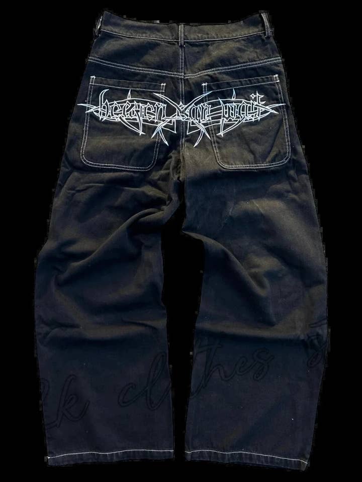 SALINA TRADING INC – wholesale Jeans – Women’s – Y2K Hip Hop Retro Skeleton Distressed Loose Fit Jeans3