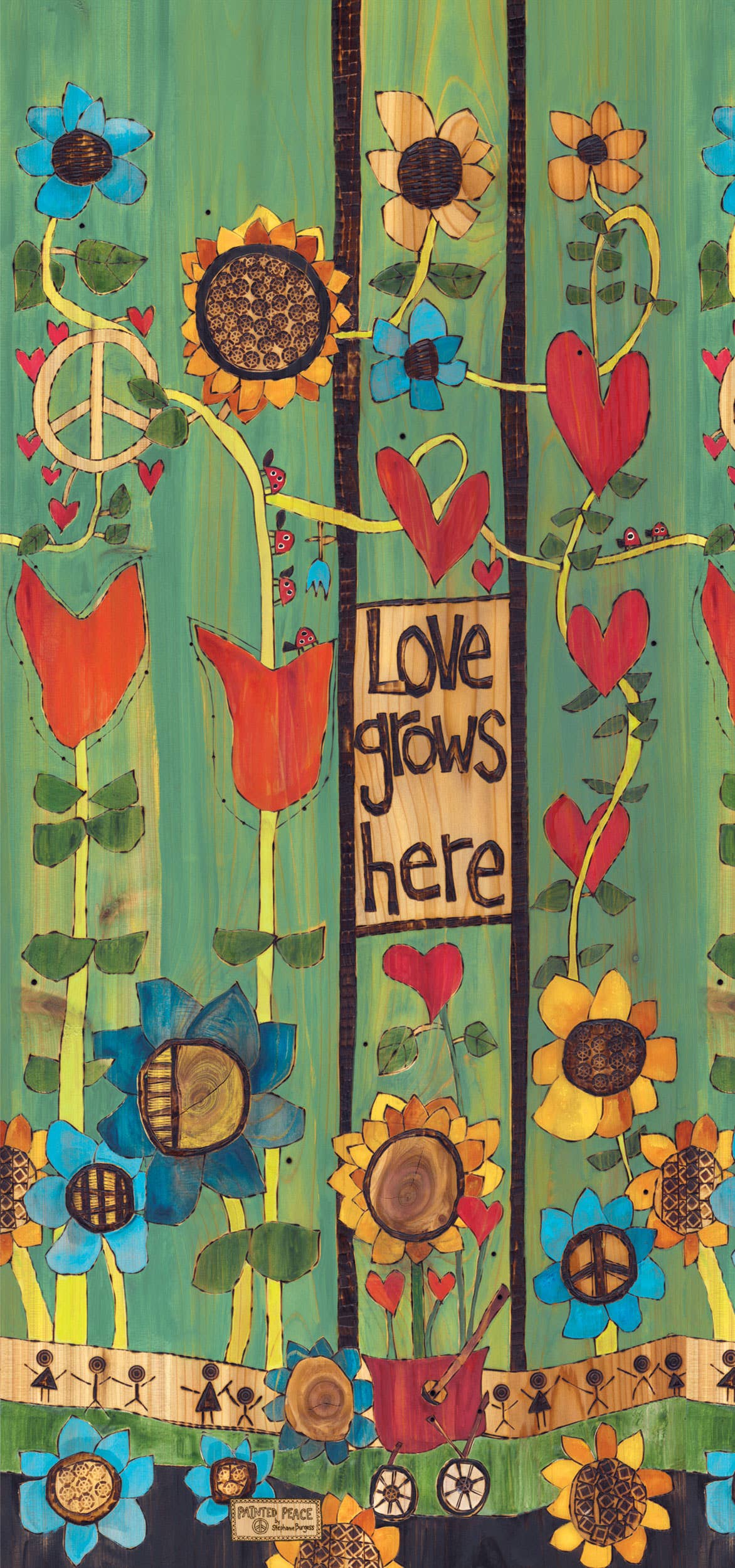 Studio M - Vente Piquets de jardin/pelouse - Mini-mât artistique Love Grows Here de 16 po1