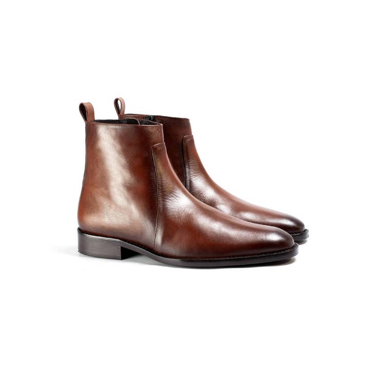 VITACORA-CAOBA brun läder boots för wholesale av Ortiz & Reed