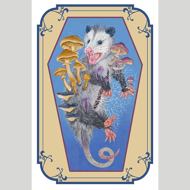 Strangely Rose - Wholesale Art Print - An Opossum Brought to Fruition- art print1