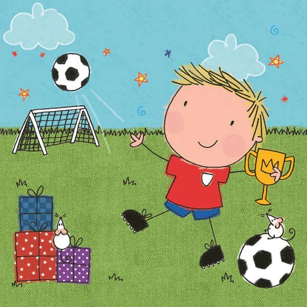 Lunch Napkin - Little Football Player for wholesale by Elegant Gifts