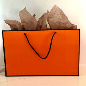 Hermes, Other, Hermes Orange Paper Shopping Bag Large Size New