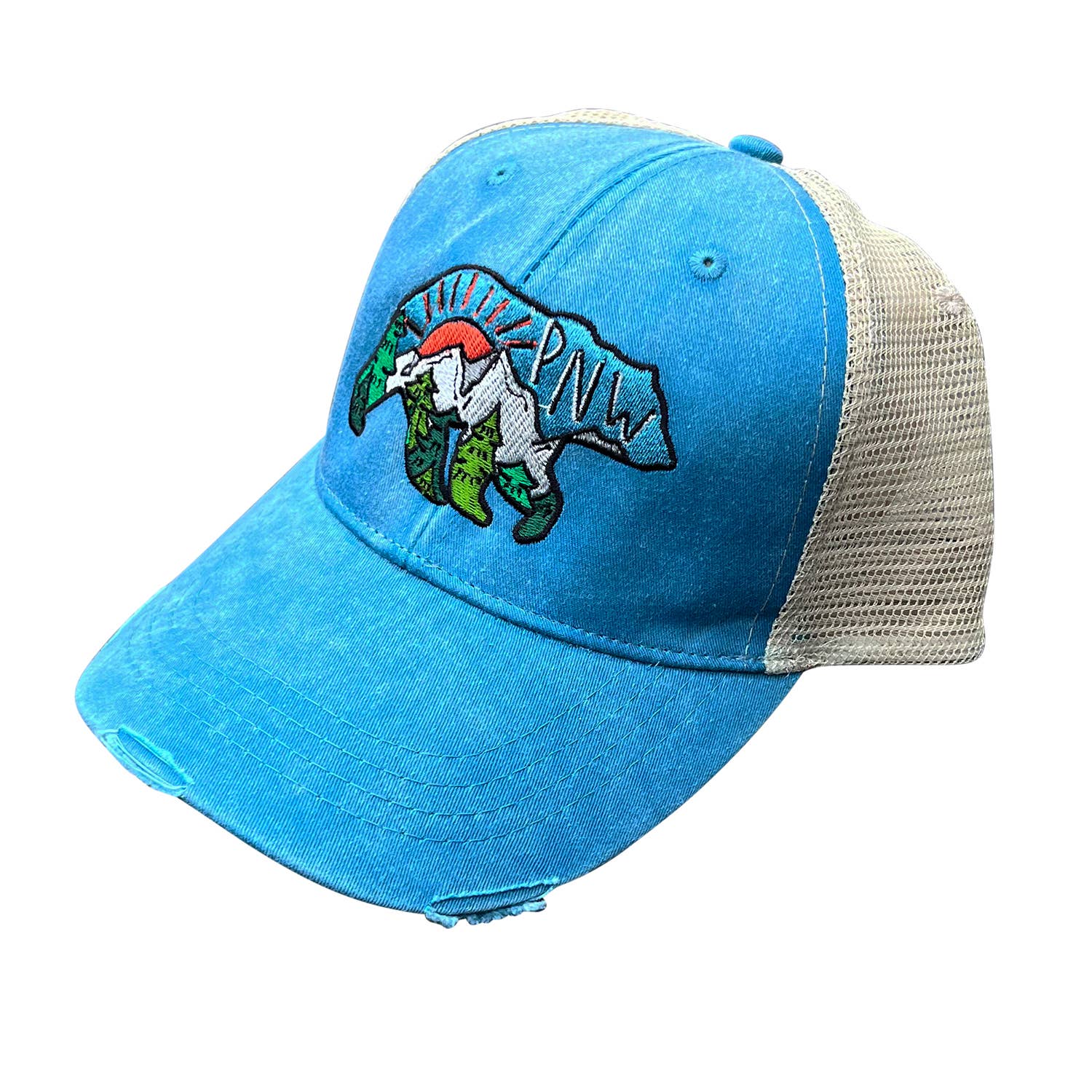 Sticker Girl, formerly KPB Apparel - Wholesale Trucker Hat - Unisex - PNW Bear | Distressed Embroidered Hat4