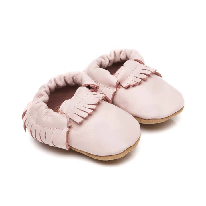 Olea London Ltd - Wholesale Crib Shoes - Baby - Moccasins Soft Leather Baby Shoes Pink2