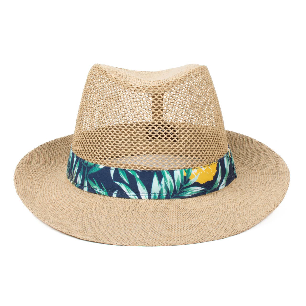 Selini New York - Vente Chapeau en feutre – homme - Chapeau Fedora tendance à bandes en maille rafraîchissante pour hommes-FSS171344