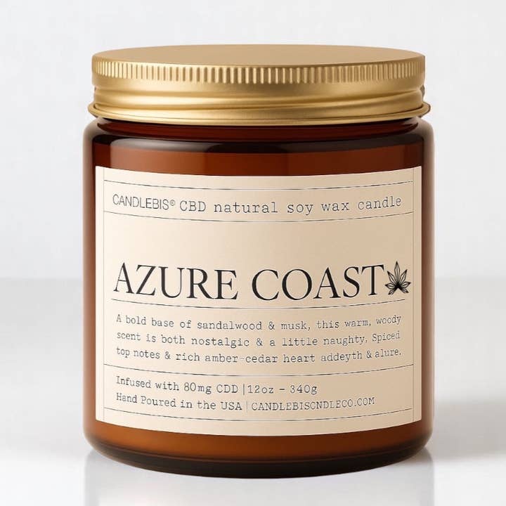 AZURE COAST CBD CANDLE for wholesale by Candlebis CBD Candles