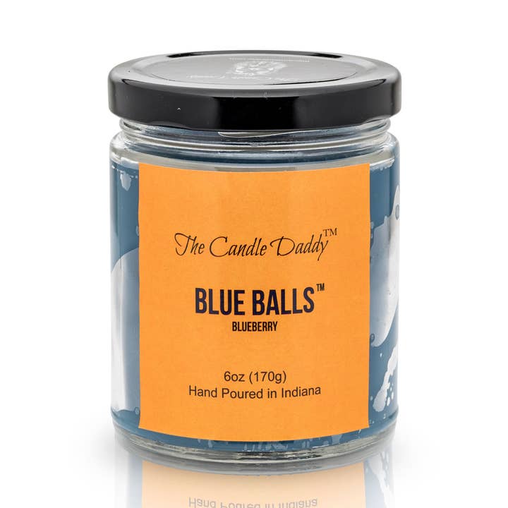 Blue Balls - Blueberry Scented Jar Candle- 6 Ounce for wholesale by The Candle Daddy