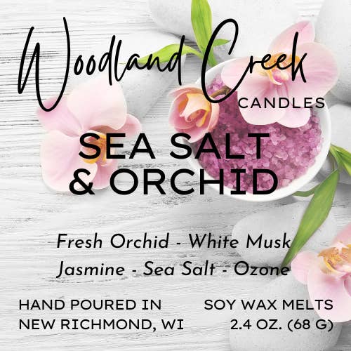 Sea Salt and Orchid Wax Melts for wholesale by Woodland Creek Candles