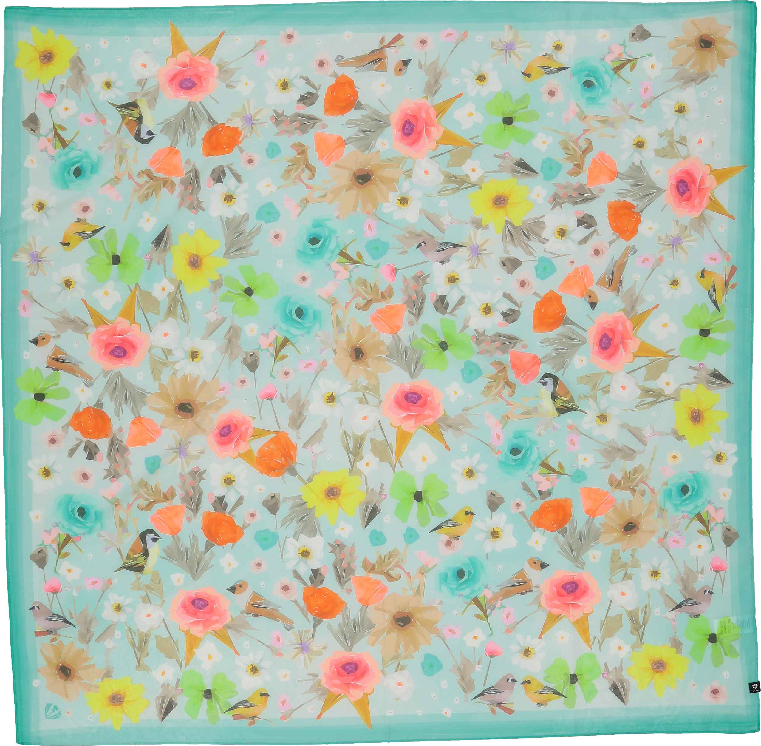 FRAAS - The Scarf Company - Wholesale Scarf - Women's - Floral Birds Cotton Silk Square8