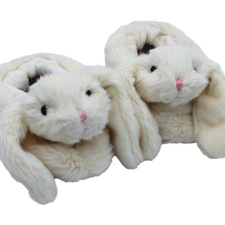 Bunny Baby Slippers Cream Premium Soft Plush - 0-6 mths for wholesale by Jomanda US