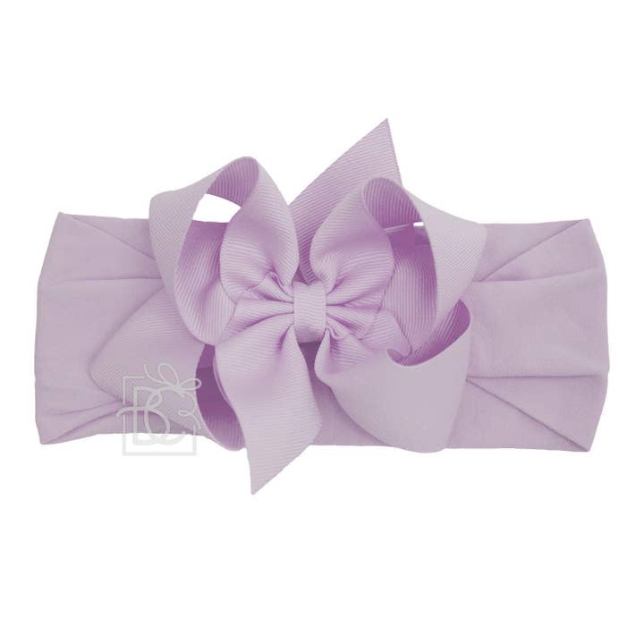 Beyond Creations, LLC - Wholesale Fashion Headband - Kids - WIDE PANTYHOSE HEADBAND W/CLASSIC GROSGRAIN BOW53