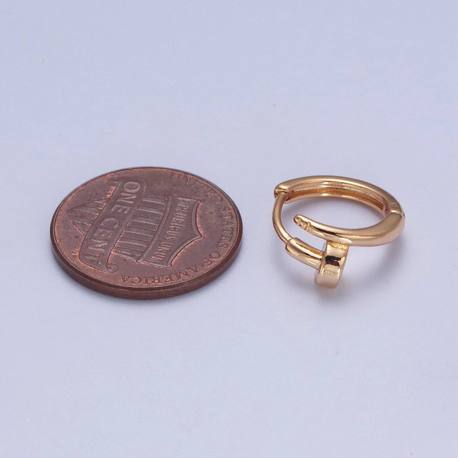 Aim Eternal - Wholesale Huggie Earrings - Minimalist 24K Gold Filled Nail Earring Huggie Hoop Earrings3