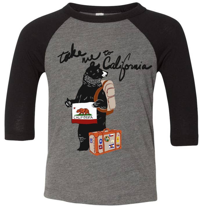 Hitchhiker Toddler Baseball Tee for wholesale by State Bliss