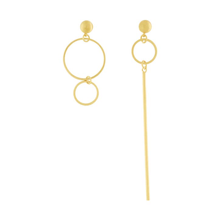 Theia Asymmetrischer Ring-Ohrring mit Goldbeschichtung für den Großhandel von Dansk Copenhagen