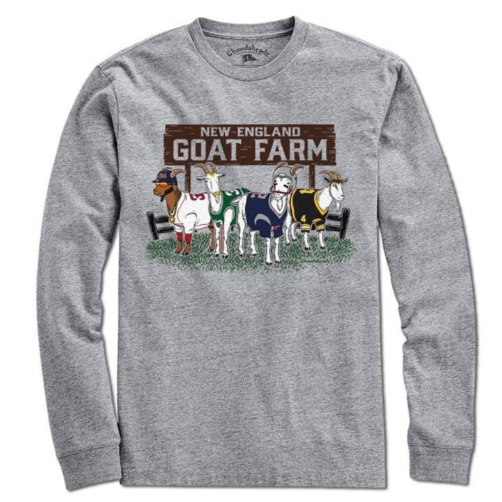 Grå Ny England Ged Farm T-Shirt for engroshandel på Faire2