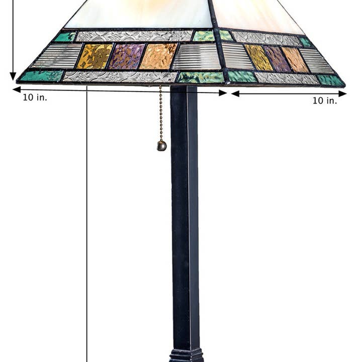 J Devlin Glass Art & Bert Anderson Collection - Wholesale Accent/Desk Lamp - Lam 691 TB Pastel Multi Colored Mission Lamp2