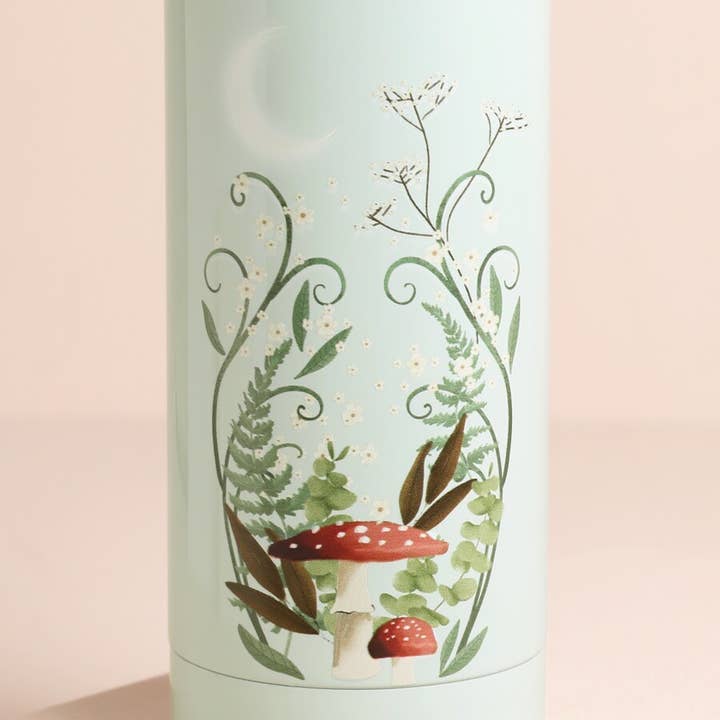 Lisa Angel – wholesale Water bottle – Moonrise Print Blue Metal Water Bottle with Bamboo Top1