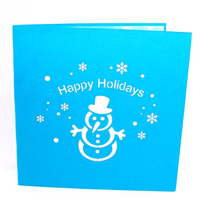 Wonder Paper Art – Engroshandel Julekort – Snemand 3D Pop Up Lykønskningskort2