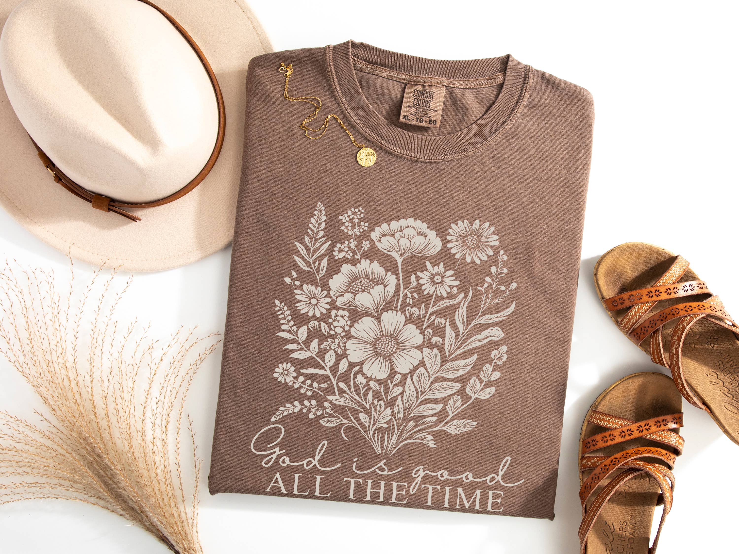 CMD Wholesale – Großhandel T-Shirt (Grafikdruck) – Damen – Gott ist gut Wildblumen Grafik T-Shirt1